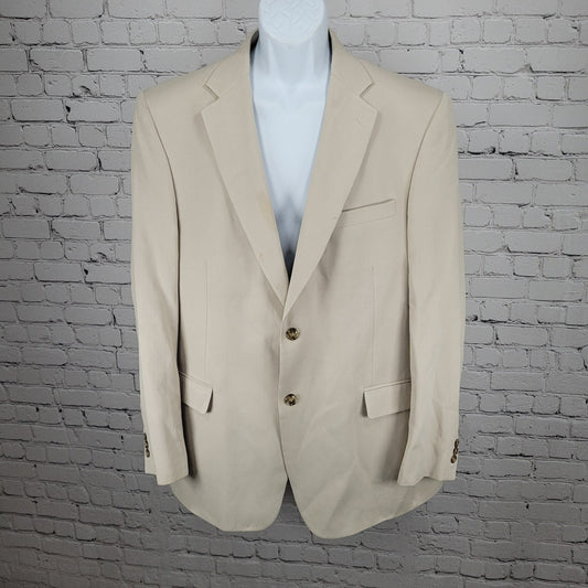 Austin Reed HRH Beige Silk Blend 2 Button Vented Notch Blazer Sport Coat 44L