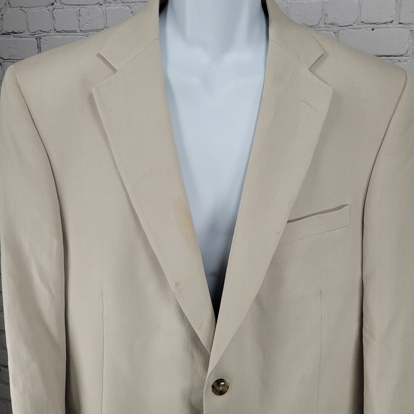 Austin Reed HRH Beige Silk Blend 2 Button Vented Notch Blazer Sport Coat 44L