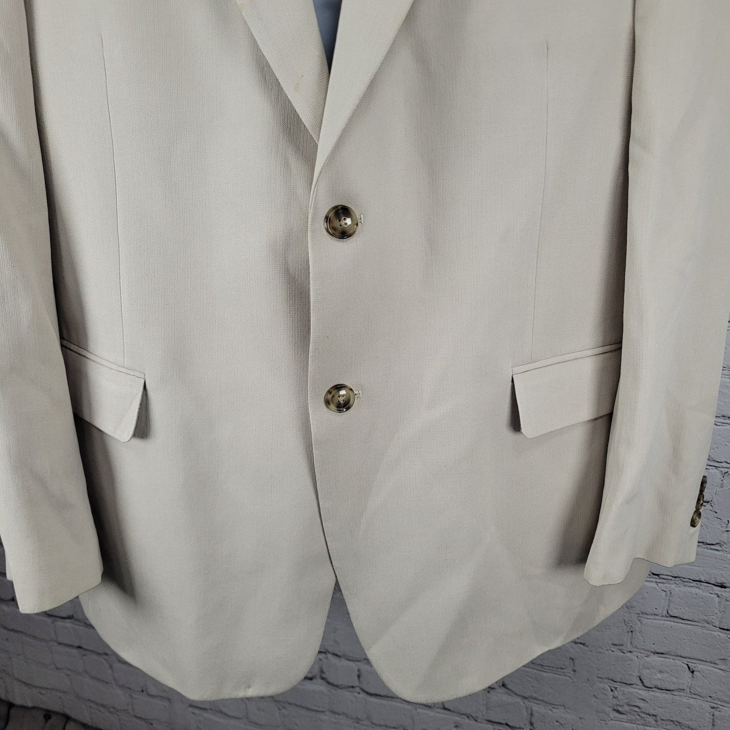 Austin Reed HRH Beige Silk Blend 2 Button Vented Notch Blazer Sport Coat 44L