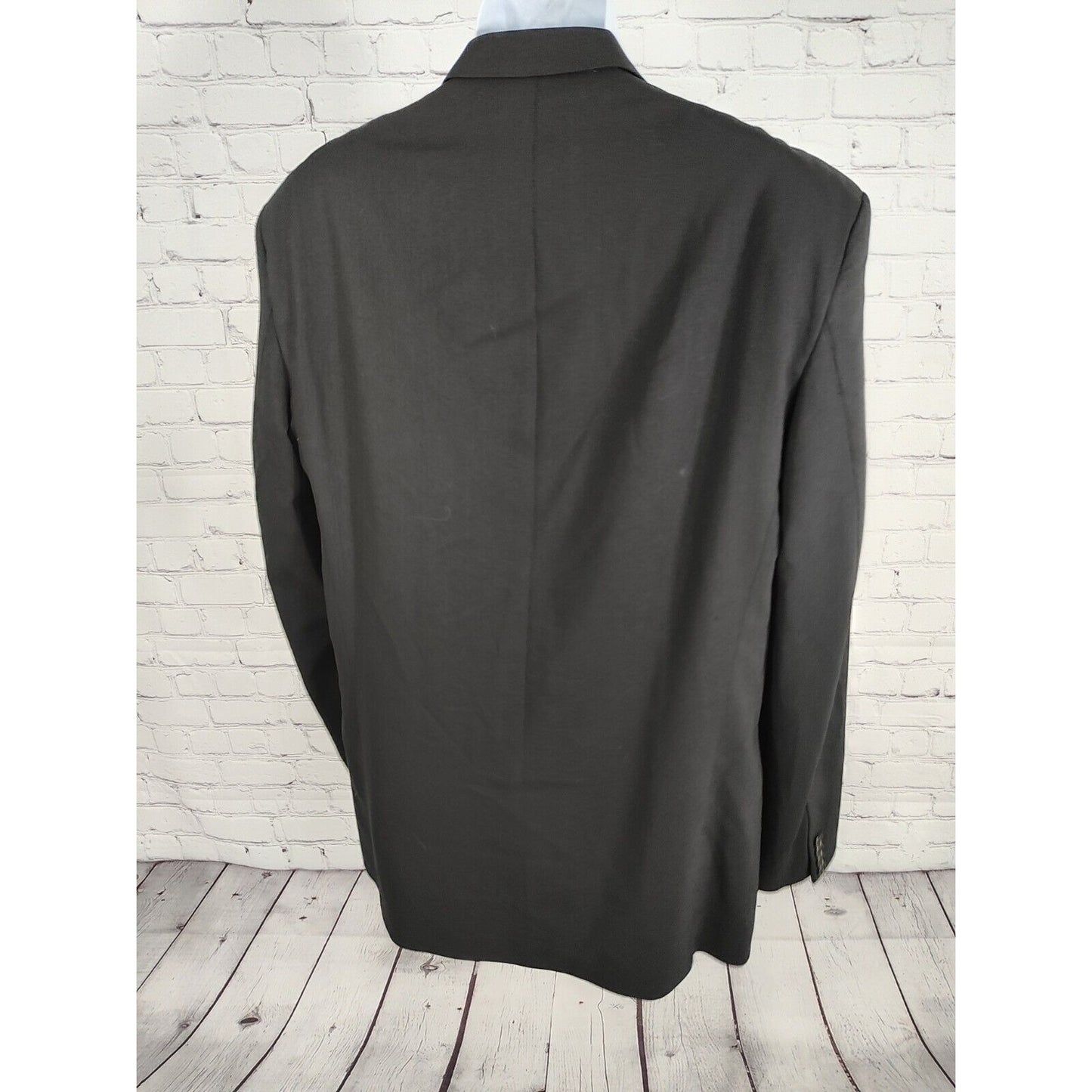 Hugo Boss Einstein Beta 100% Wool Black Pinstripe Single Breasted Jacket USA 44L