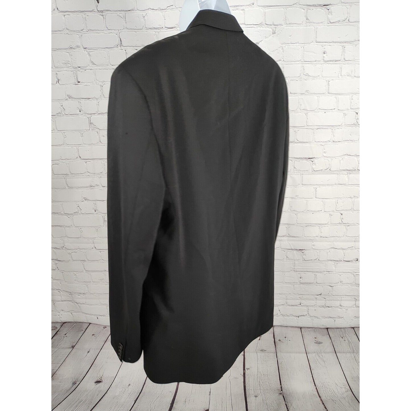 Hugo Boss Einstein Beta 100% Wool Black Pinstripe Single Breasted Jacket USA 44L