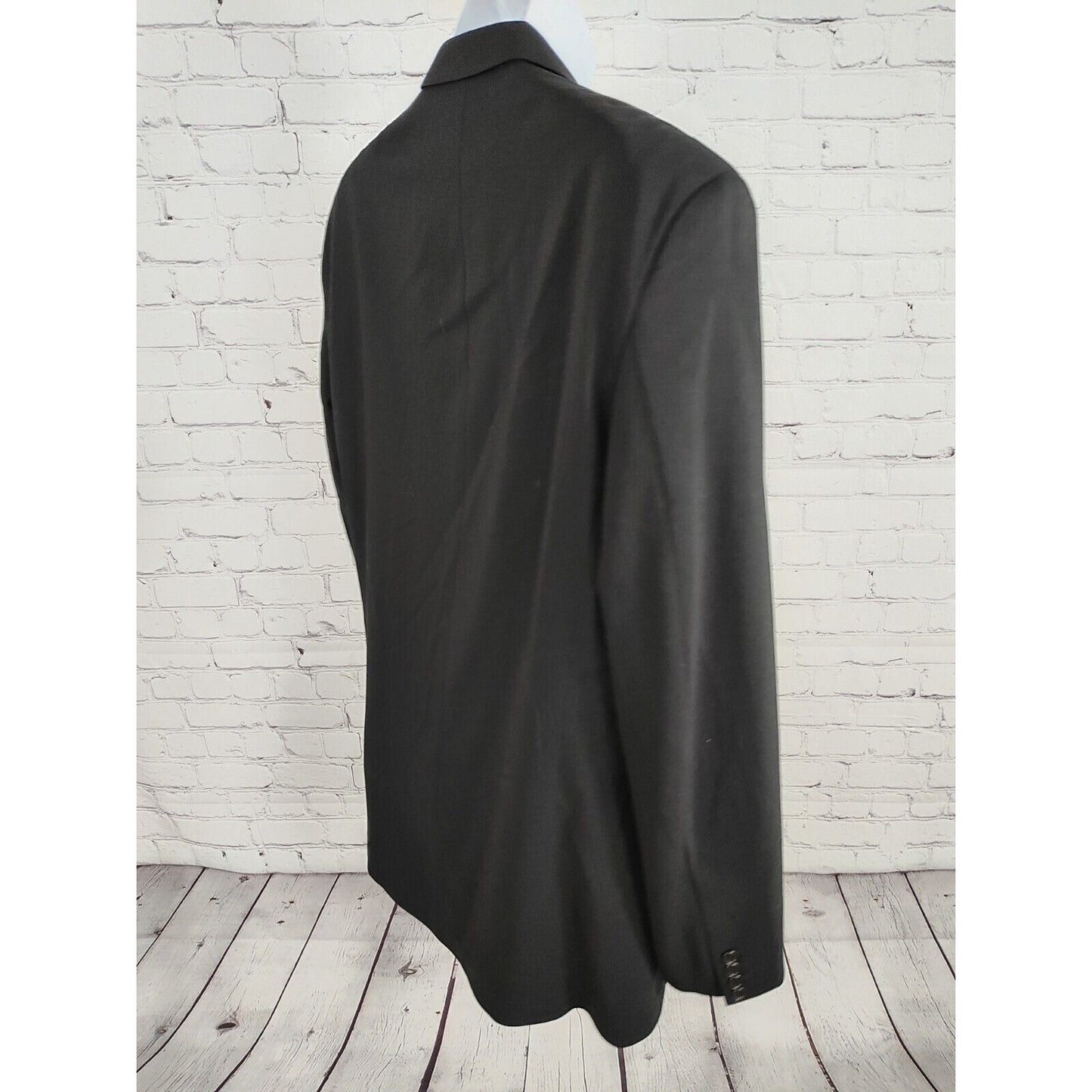 Hugo Boss Einstein Beta 100% Wool Black Pinstripe Single Breasted Jacket USA 44L