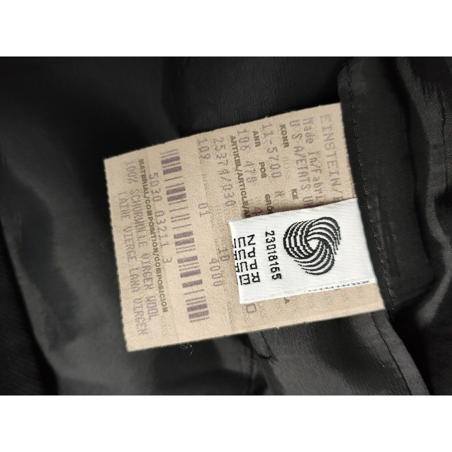 Hugo Boss Einstein Beta 100% Wool Black Pinstripe Single Breasted Jacket USA 44L