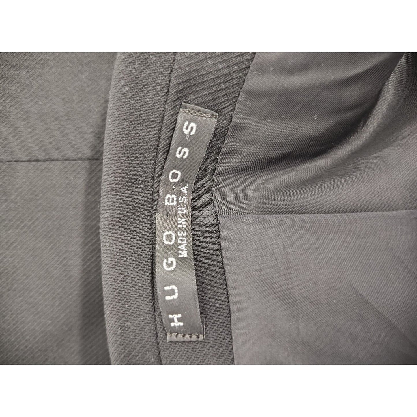 Hugo Boss Einstein Beta 100% Wool Black Pinstripe Single Breasted Jacket USA 44L