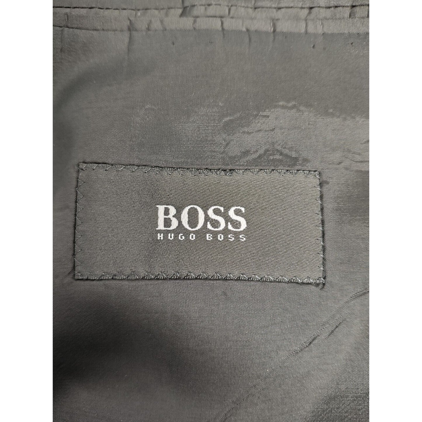 Hugo Boss Einstein Beta 100% Wool Black Pinstripe Single Breasted Jacket USA 44L