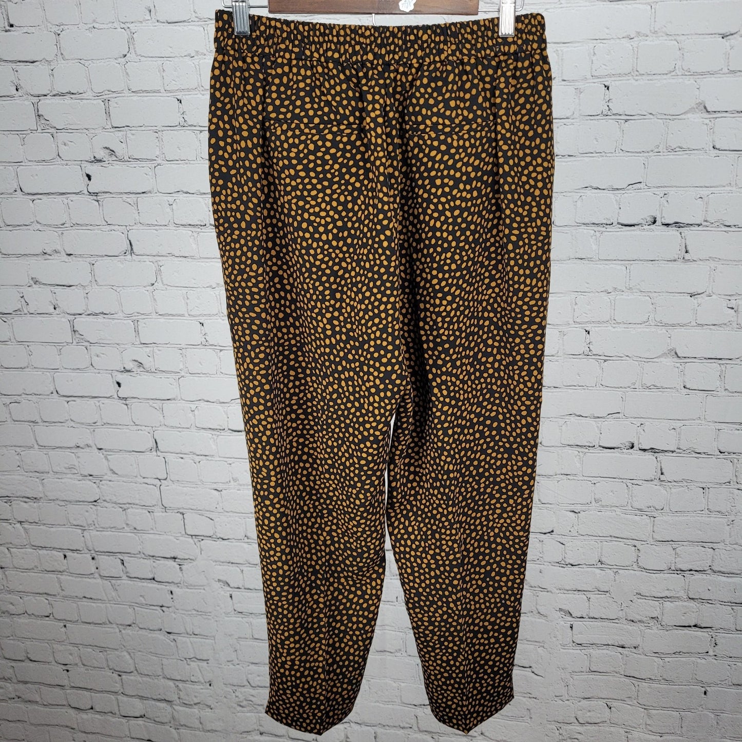 J.Crew Black Brown Jamie Pant Animal Print Pull On Lightweight Tapered 6 (27x27)