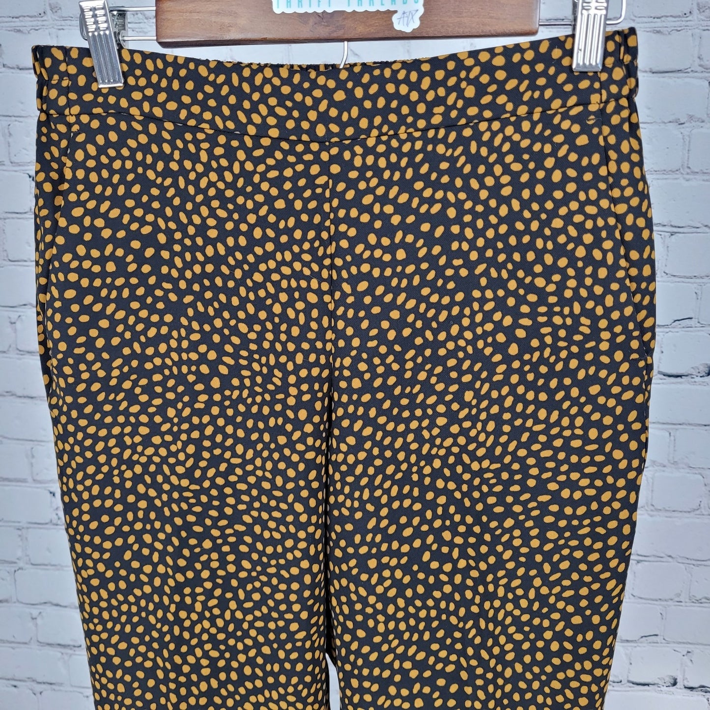 J.Crew Black Brown Jamie Pant Animal Print Pull On Lightweight Tapered 6 (27x27)