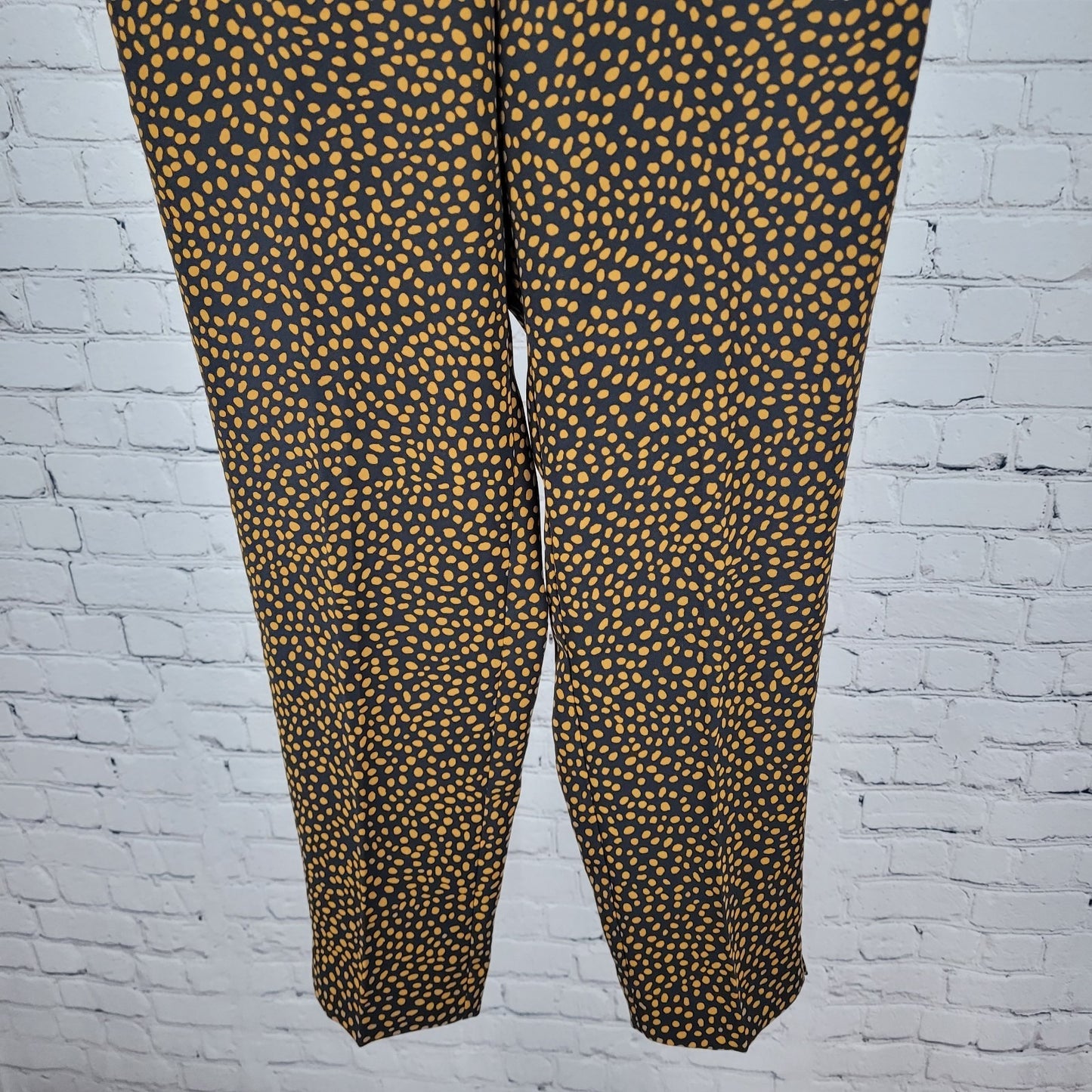J.Crew Black Brown Jamie Pant Animal Print Pull On Lightweight Tapered 6 (27x27)