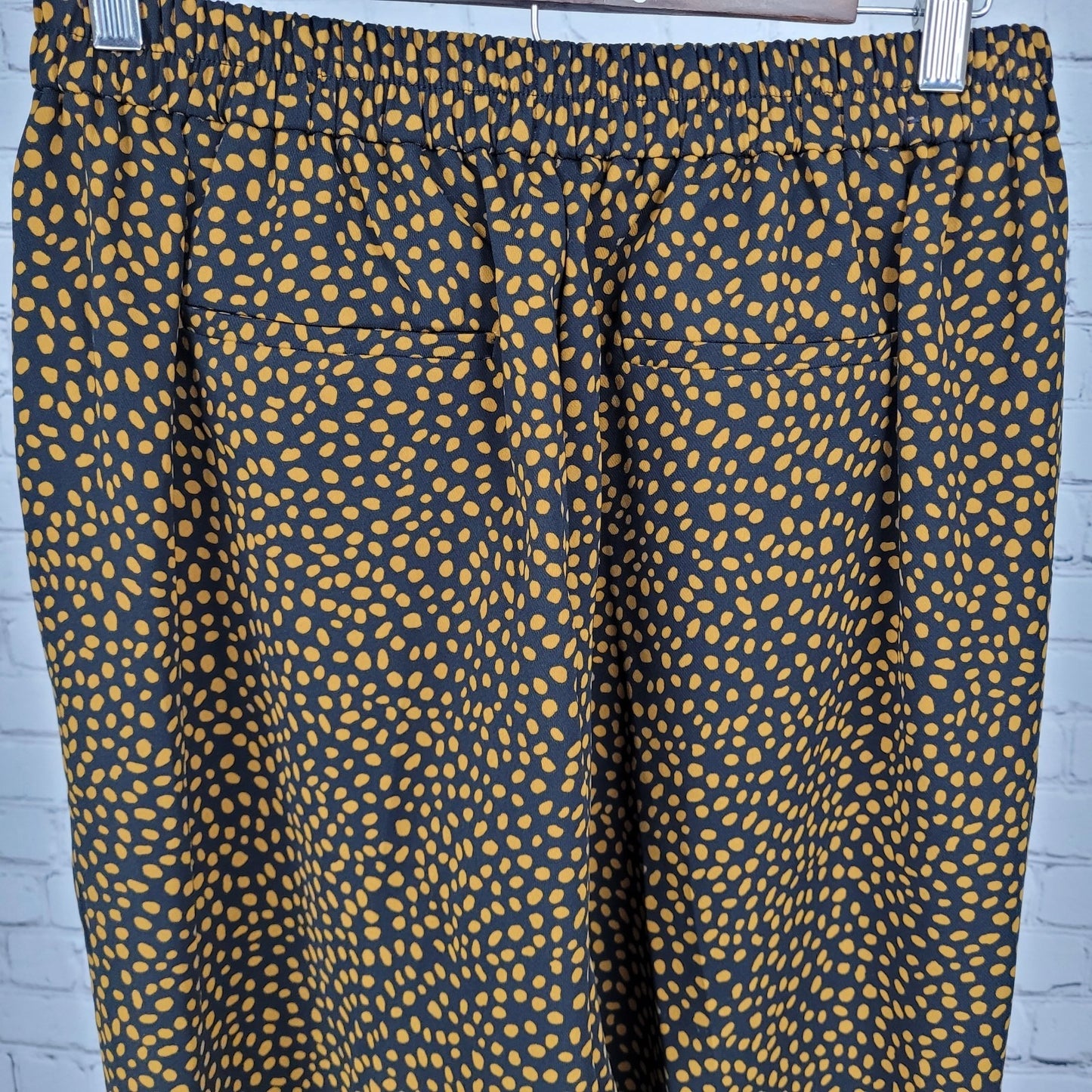 J.Crew Black Brown Jamie Pant Animal Print Pull On Lightweight Tapered 6 (27x27)