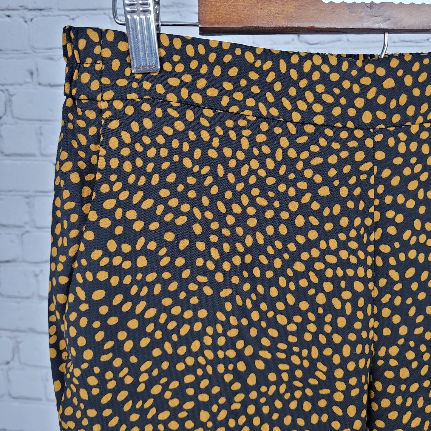J.Crew Black Brown Jamie Pant Animal Print Pull On Lightweight Tapered 6 (27x27)