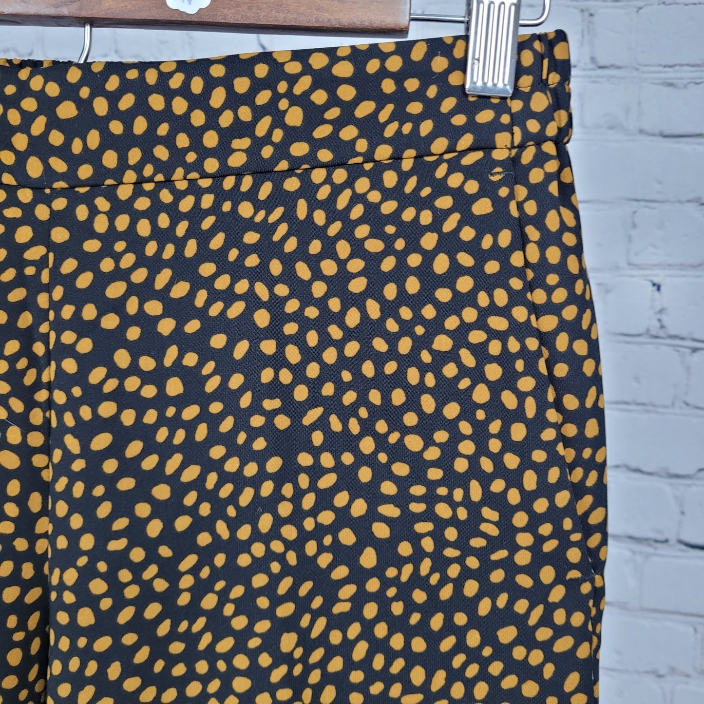 J.Crew Black Brown Jamie Pant Animal Print Pull On Lightweight Tapered 6 (27x27)