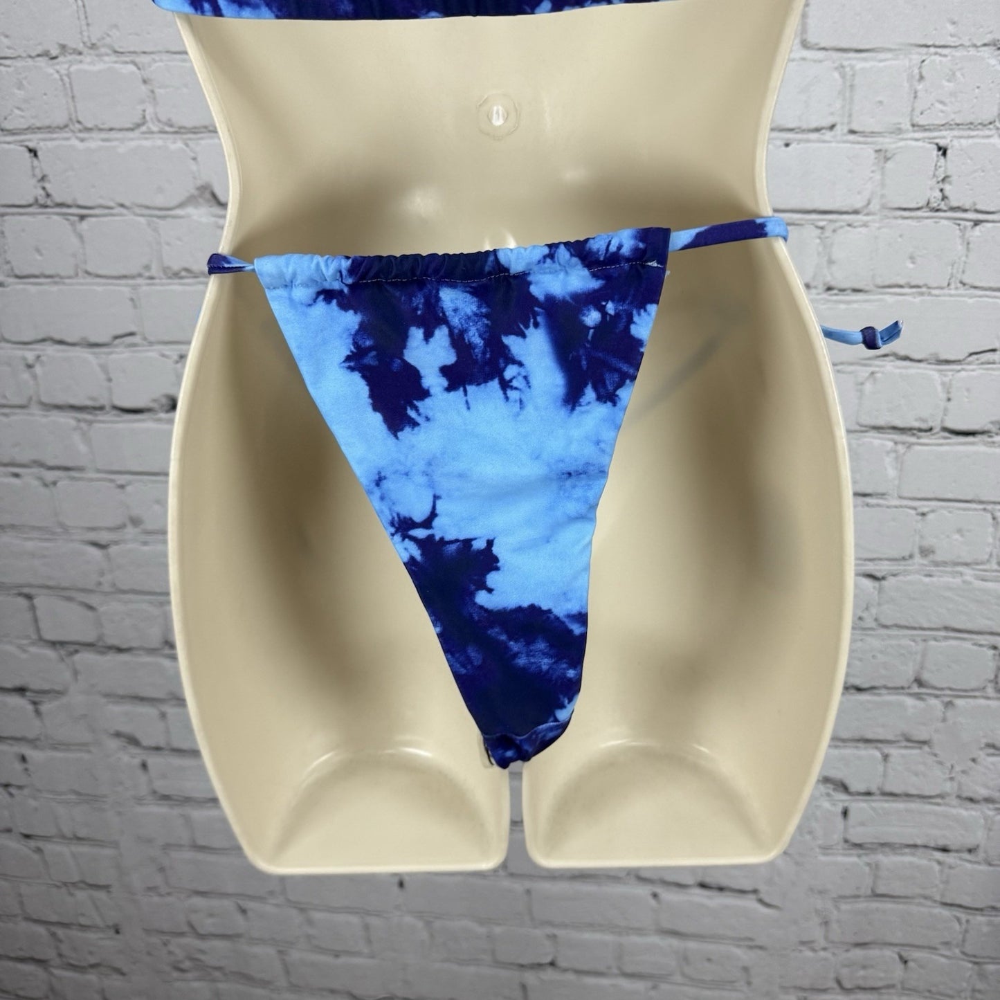 Sunny Bunny Swim 2 Piece Halter Top Thong Bottom Tie Dye Size L Top M Bottom