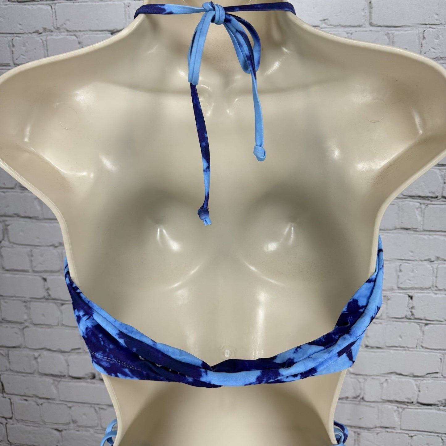 Sunny Bunny Swim 2 Piece Halter Top Thong Bottom Tie Dye Size L Top M Bottom