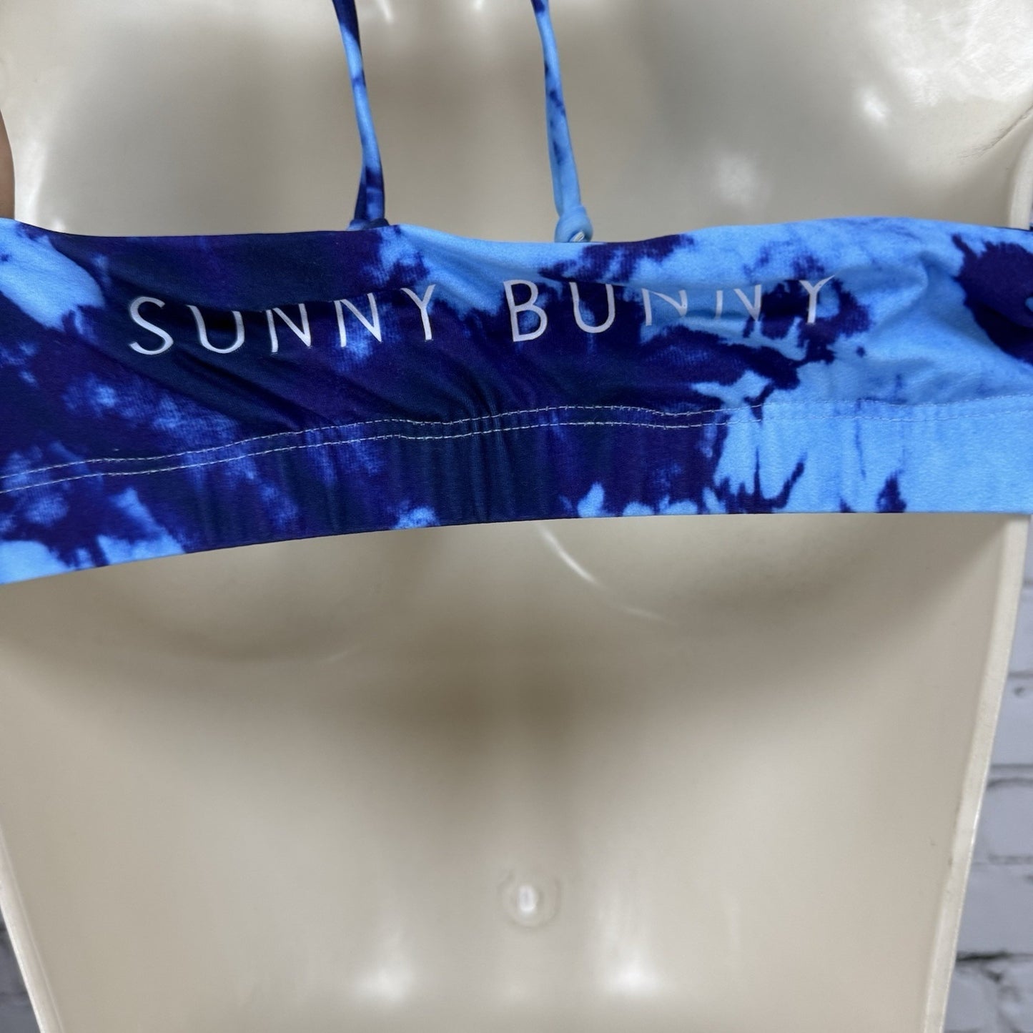 Sunny Bunny Swim 2 Piece Halter Top Thong Bottom Tie Dye Size L Top M Bottom
