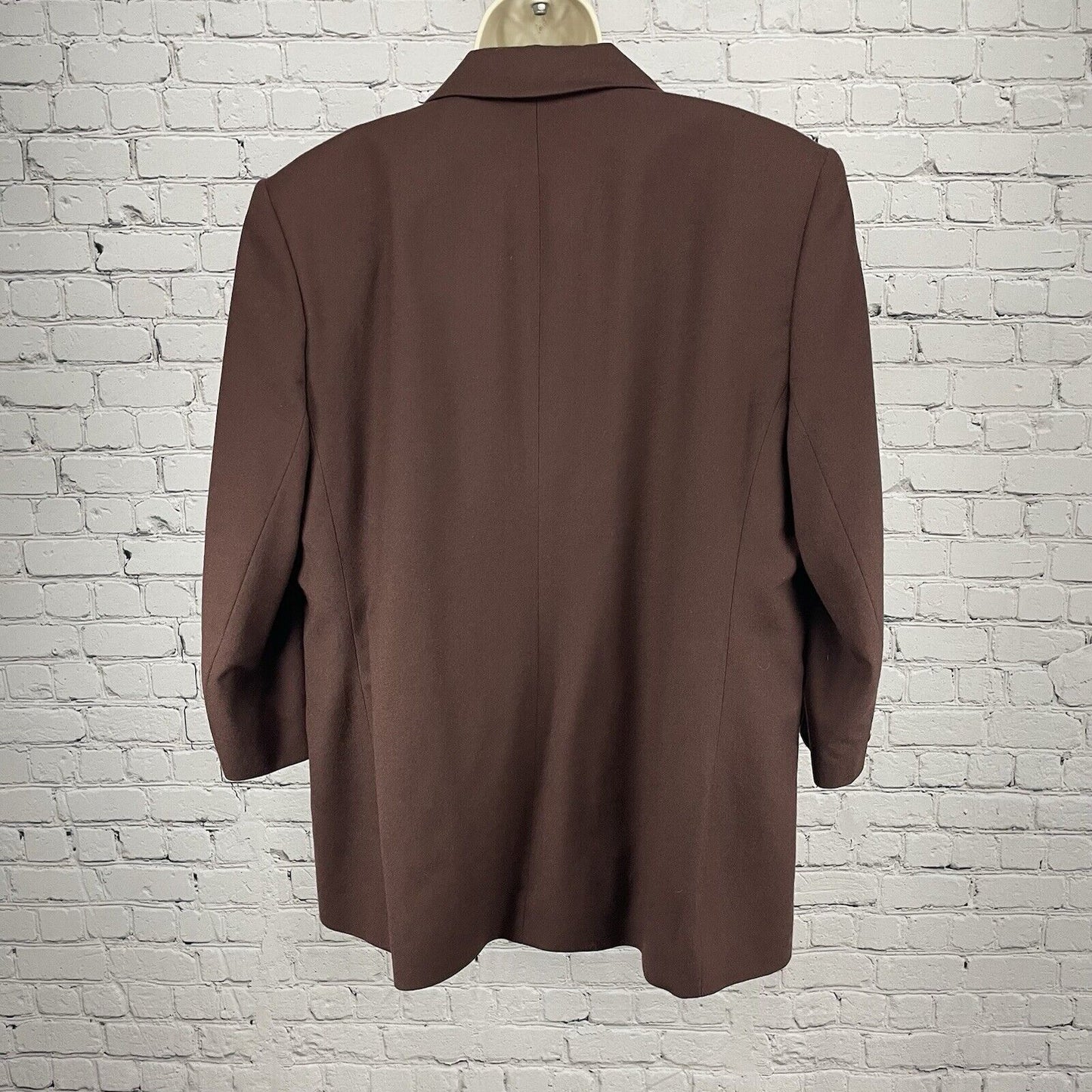 VTG Talbots Rich Brown 100% Wool Blazer Jacket Metal Button USA Made Size 10