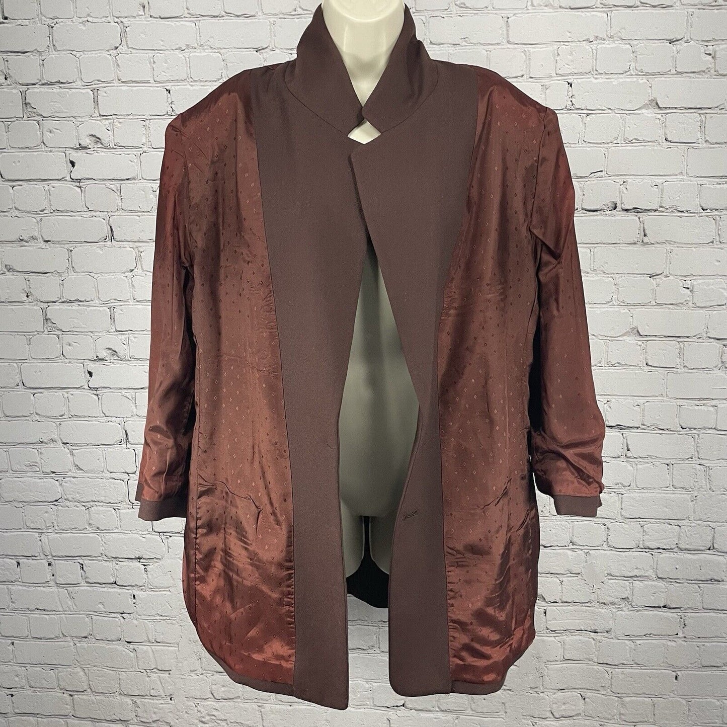 VTG Talbots Rich Brown 100% Wool Blazer Jacket Metal Button USA Made Size 10
