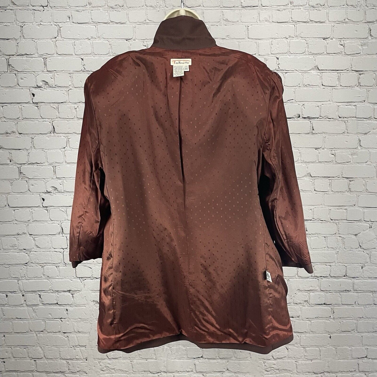 VTG Talbots Rich Brown 100% Wool Blazer Jacket Metal Button USA Made Size 10