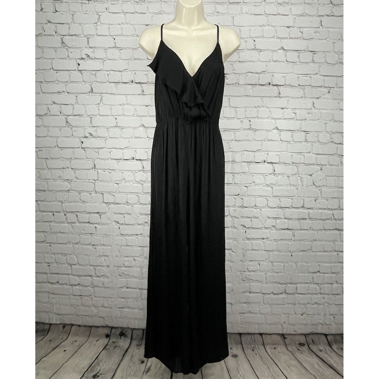 Victoria’s Secret Black Strappy Lightweight Wide Leg Flowy Jumper Size Medium M
