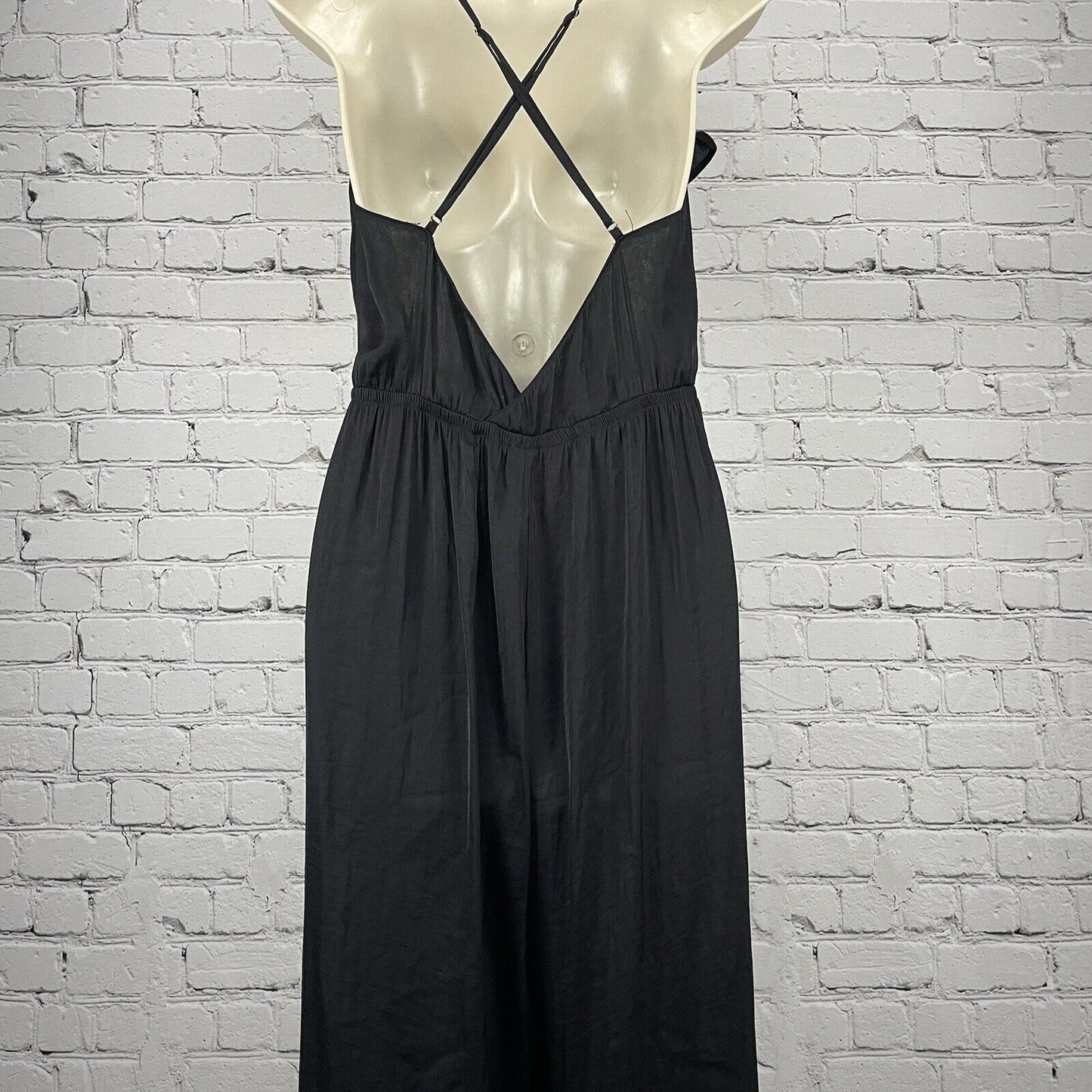 Victoria’s Secret Black Strappy Lightweight Wide Leg Flowy Jumper Size Medium M