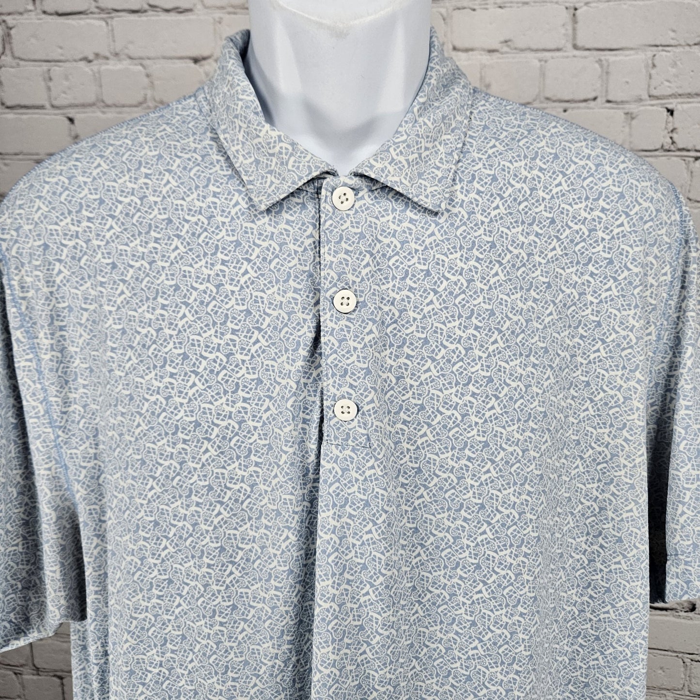 Abercrombie & Fitch Blue Cooling Moisture Wicking Breathable UV Polo Shirt XL