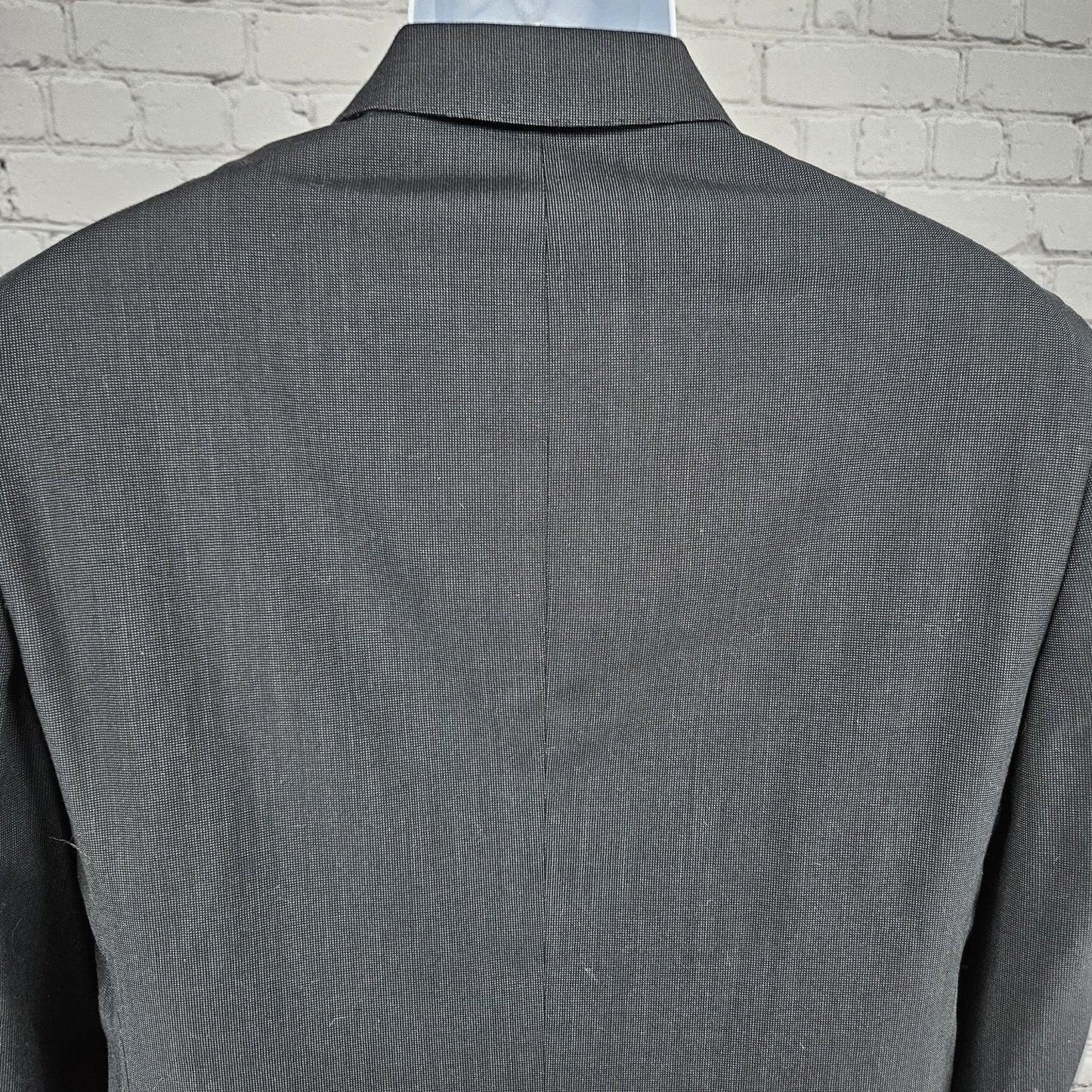 J. Ferrar Black Slim Fit 2 Button Double Vented Peak Blazer Sport Coat 42S