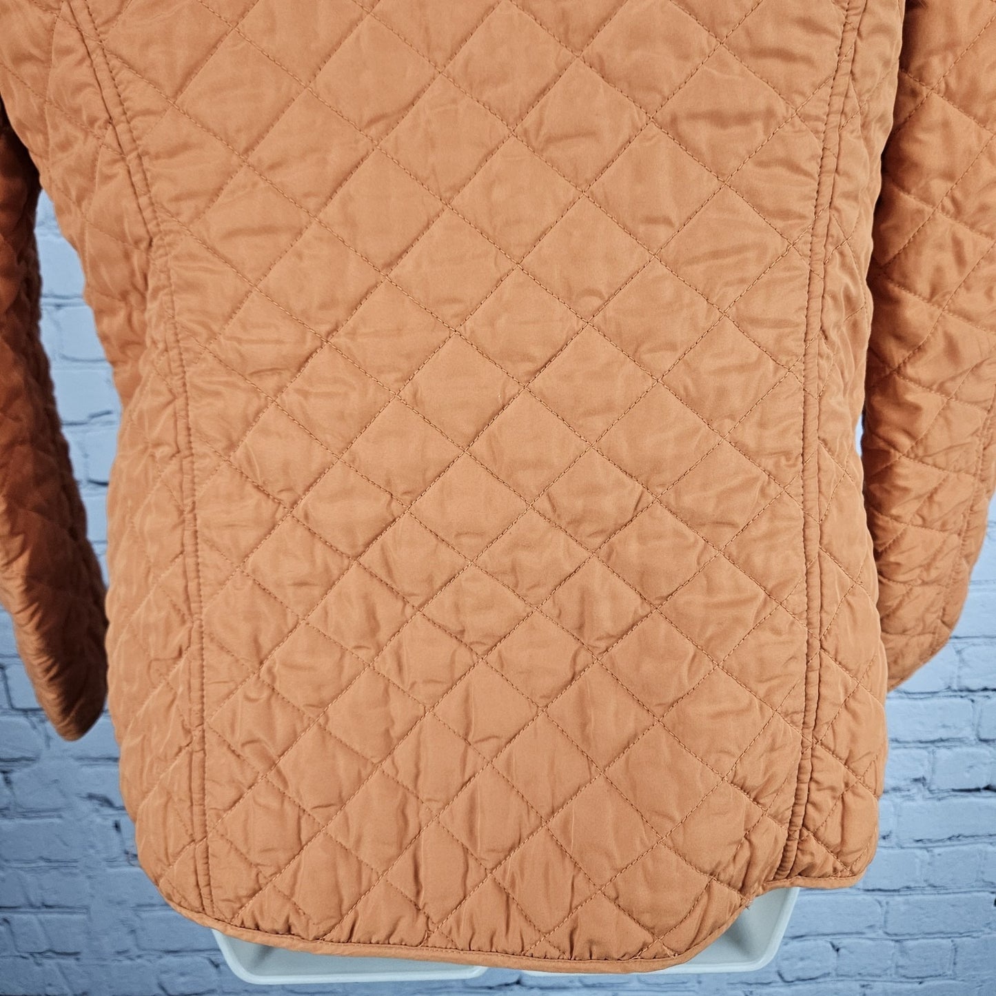 J. Jill Orange Quilted Lightweight Insulated Snap Collared Pockets Jacket XS