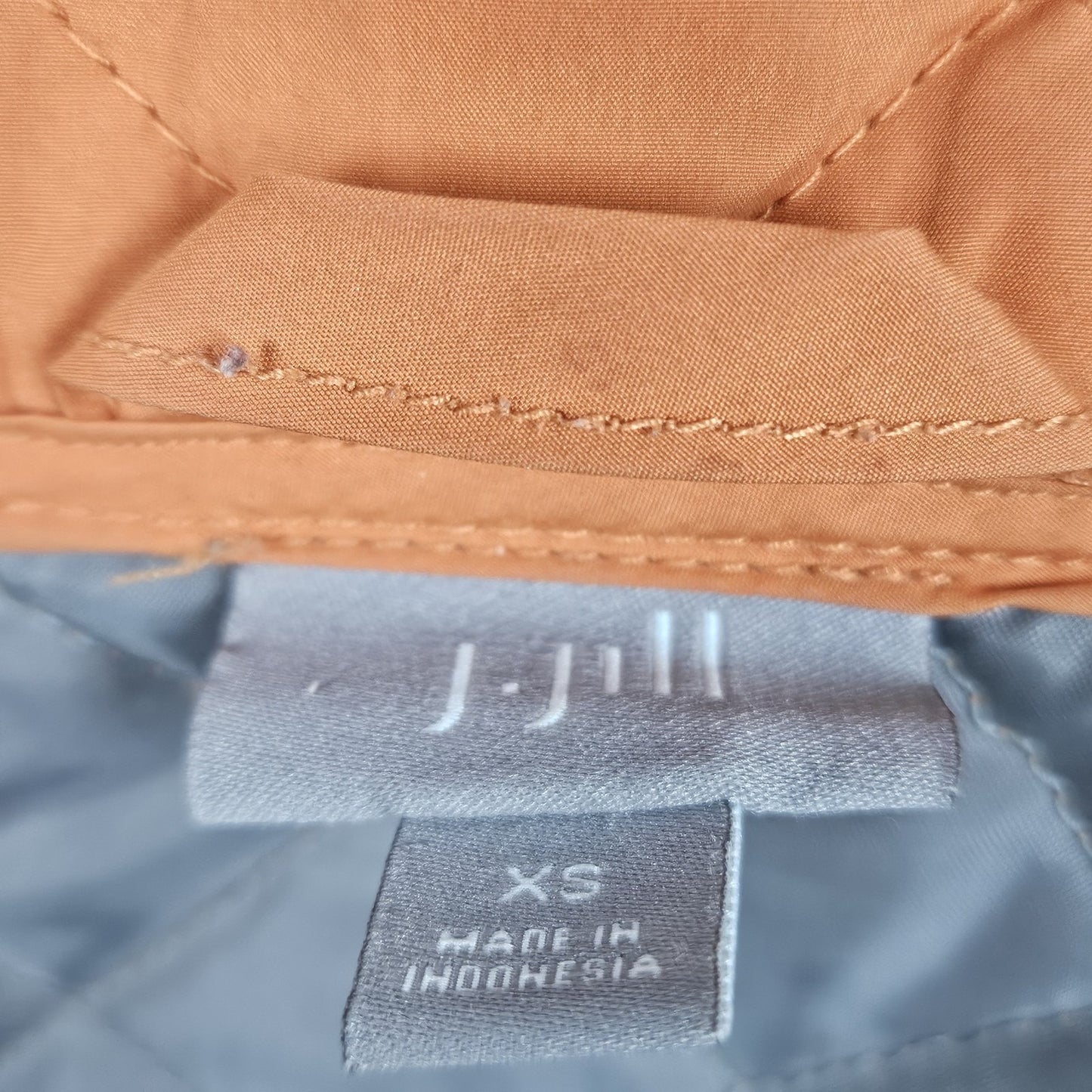 J. Jill Orange Quilted Lightweight Insulated Snap Collared Pockets Jacket XS