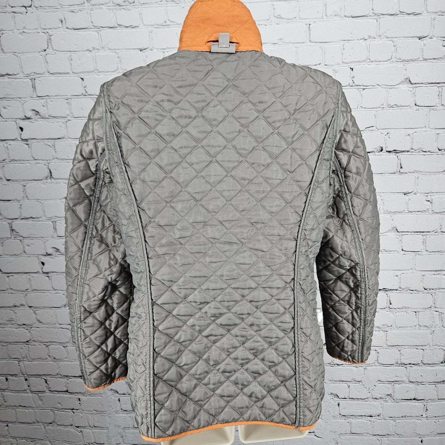 J. Jill Orange Quilted Lightweight Insulated Snap Collared Pockets Jacket XS