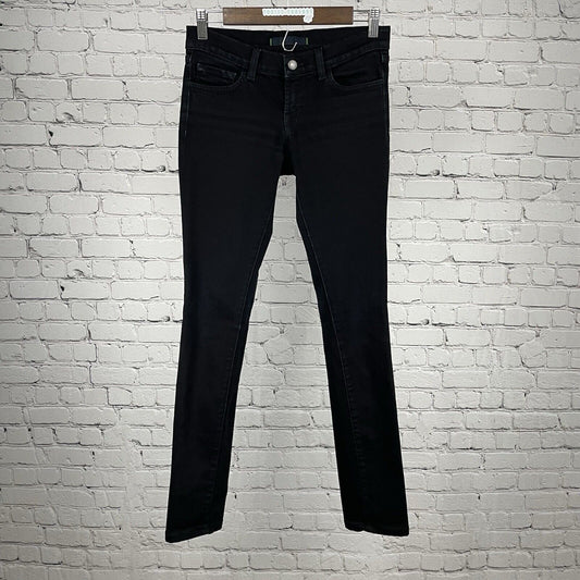 J Brand 942 Jett Black Denim Skinny Pencil Leg Low Rise Jeans Size 25 (28x31.5)