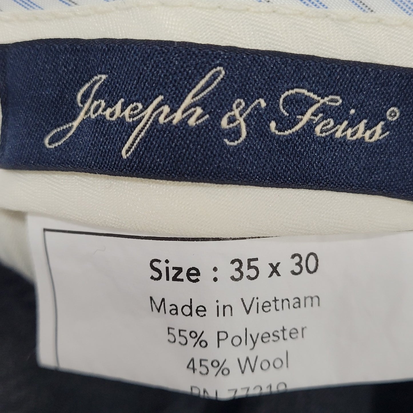 Joseph & Feiss Grey Wool Blend Pleated Cuffed Straight Dress Pants 35x30 (34x30)