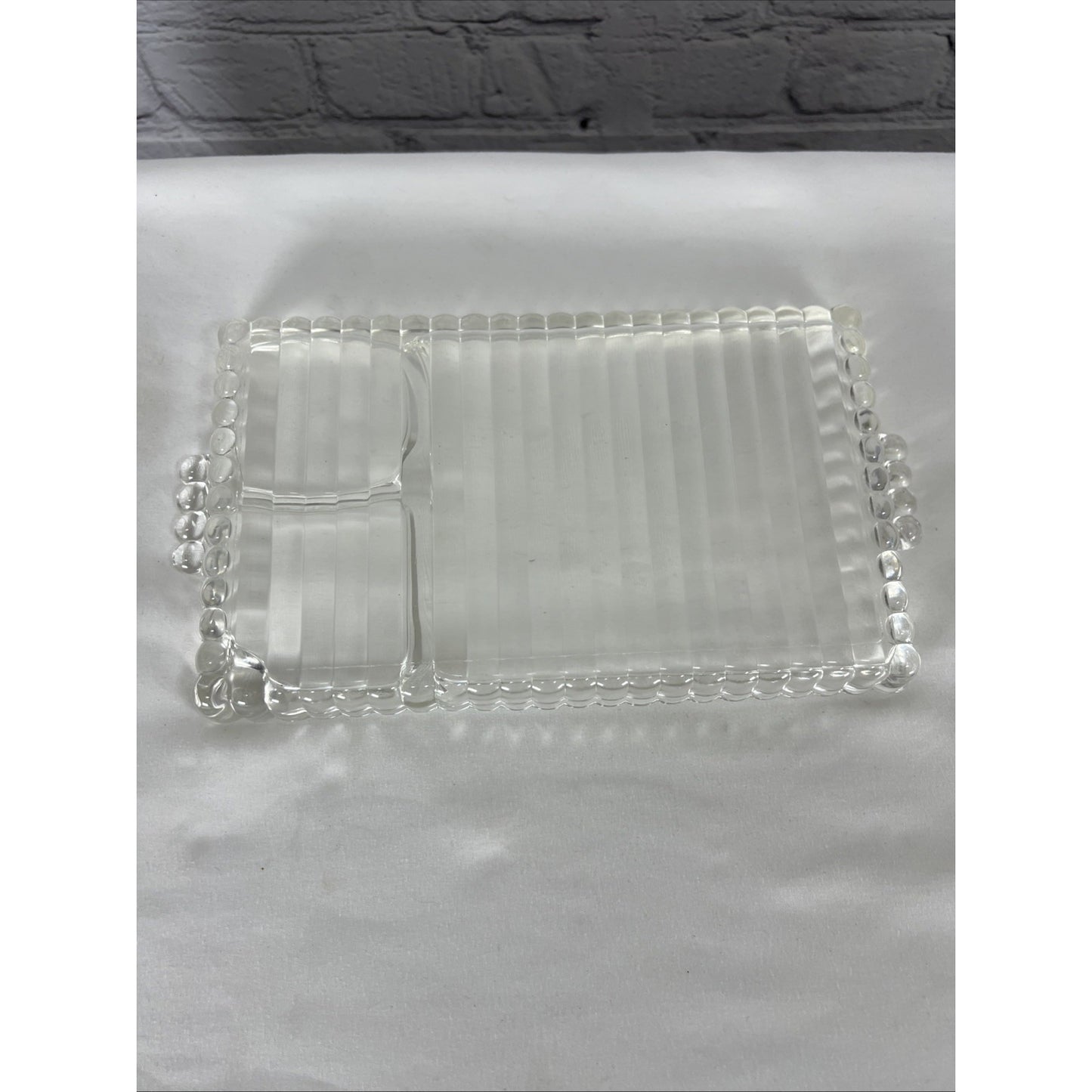 VTG Hazel-Atlas Orchard Crystal Party Set Snack Sip Smoke Cup Tray Set Of 5