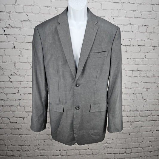 Perry Ellis Grey Slim Fit 2 Button Double Vented Notch Blazer Sport Coat 44R
