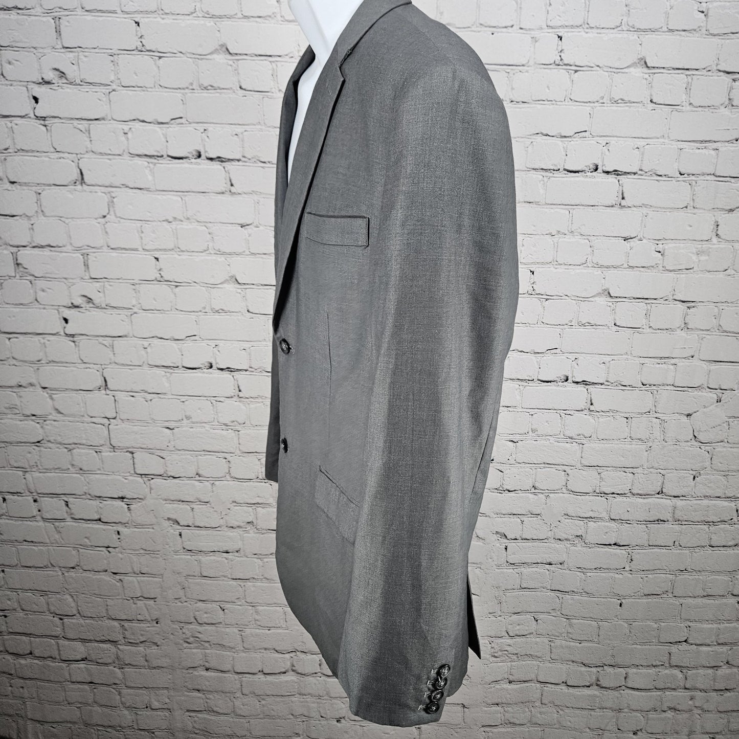 Perry Ellis Grey Slim Fit 2 Button Double Vented Notch Blazer Sport Coat 44R