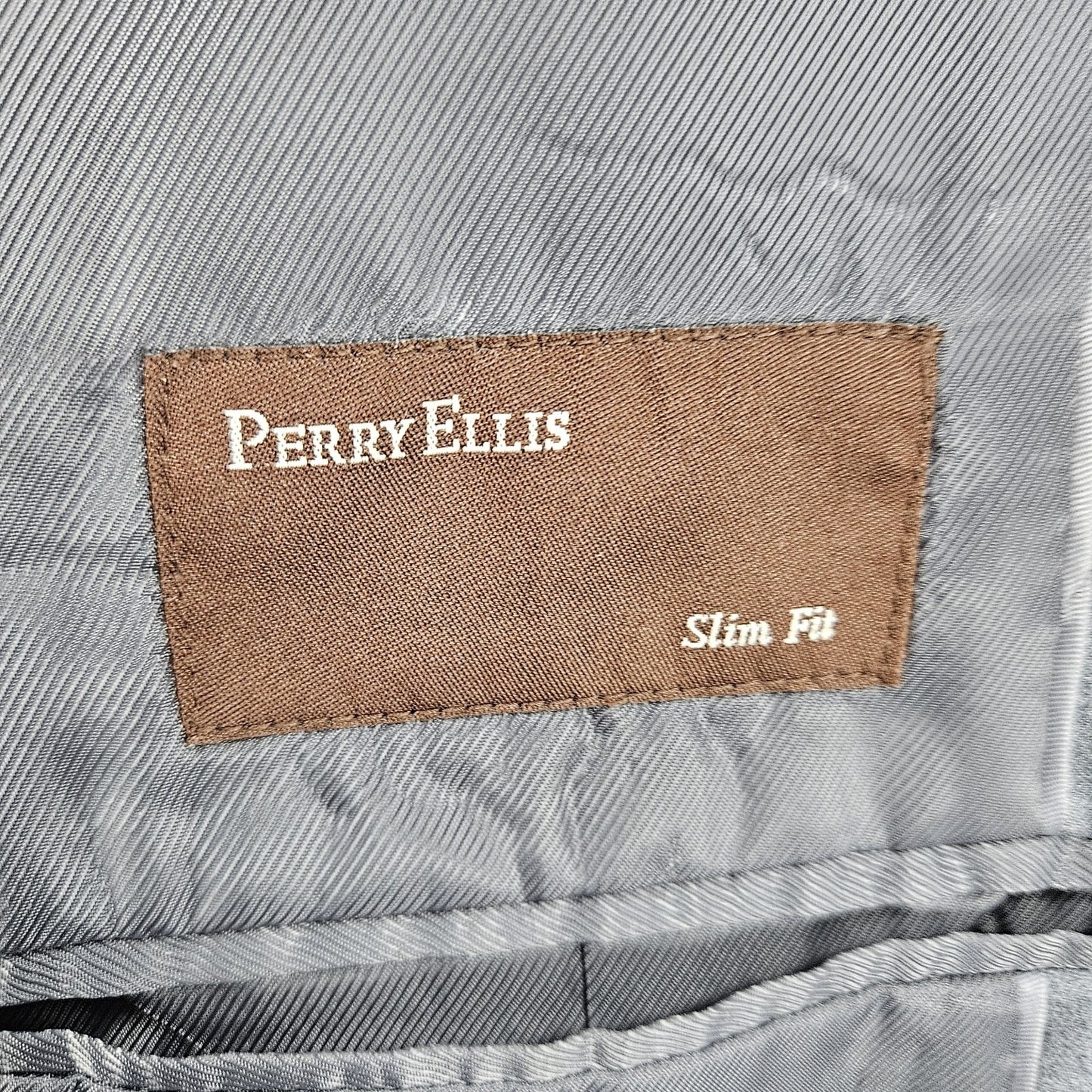 Perry Ellis Grey Slim Fit 2 Button Double Vented Notch Blazer Sport Coat 44R