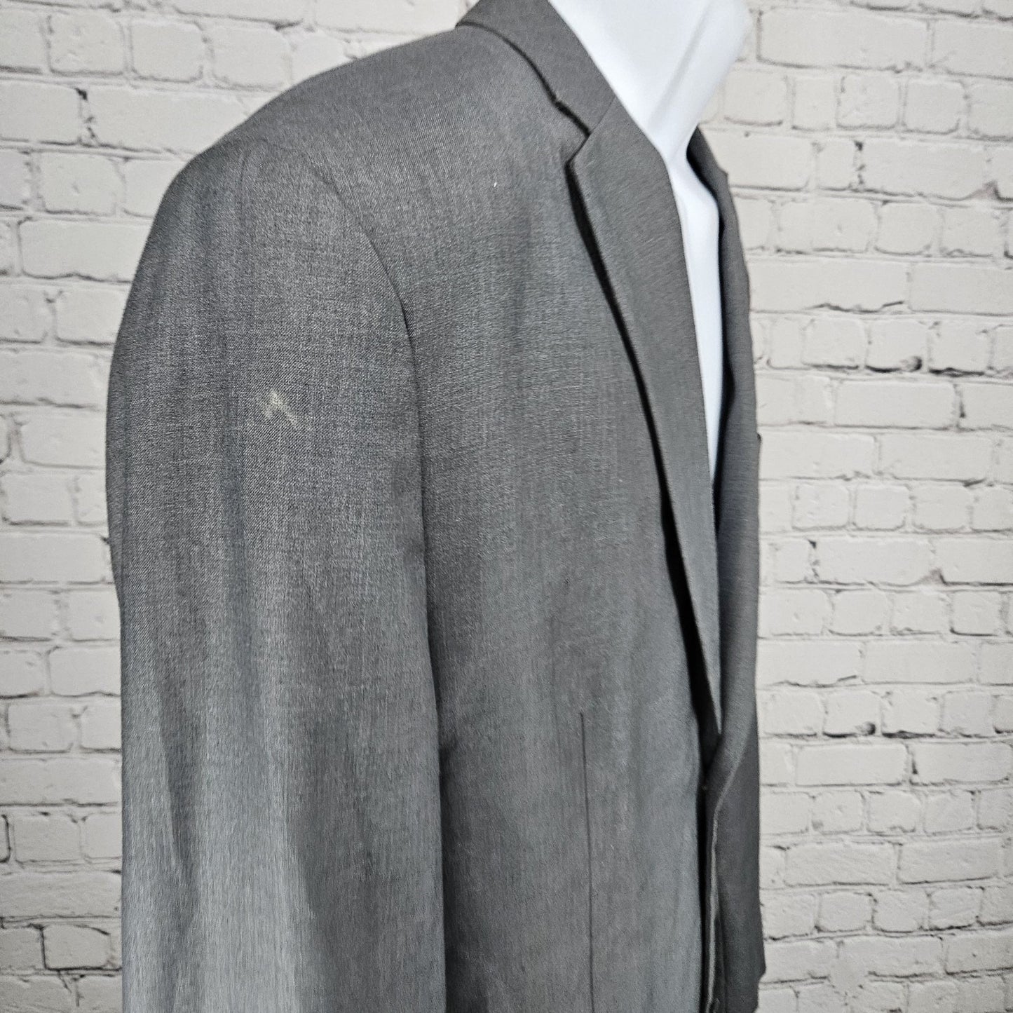 Perry Ellis Grey Slim Fit 2 Button Double Vented Notch Blazer Sport Coat 44R