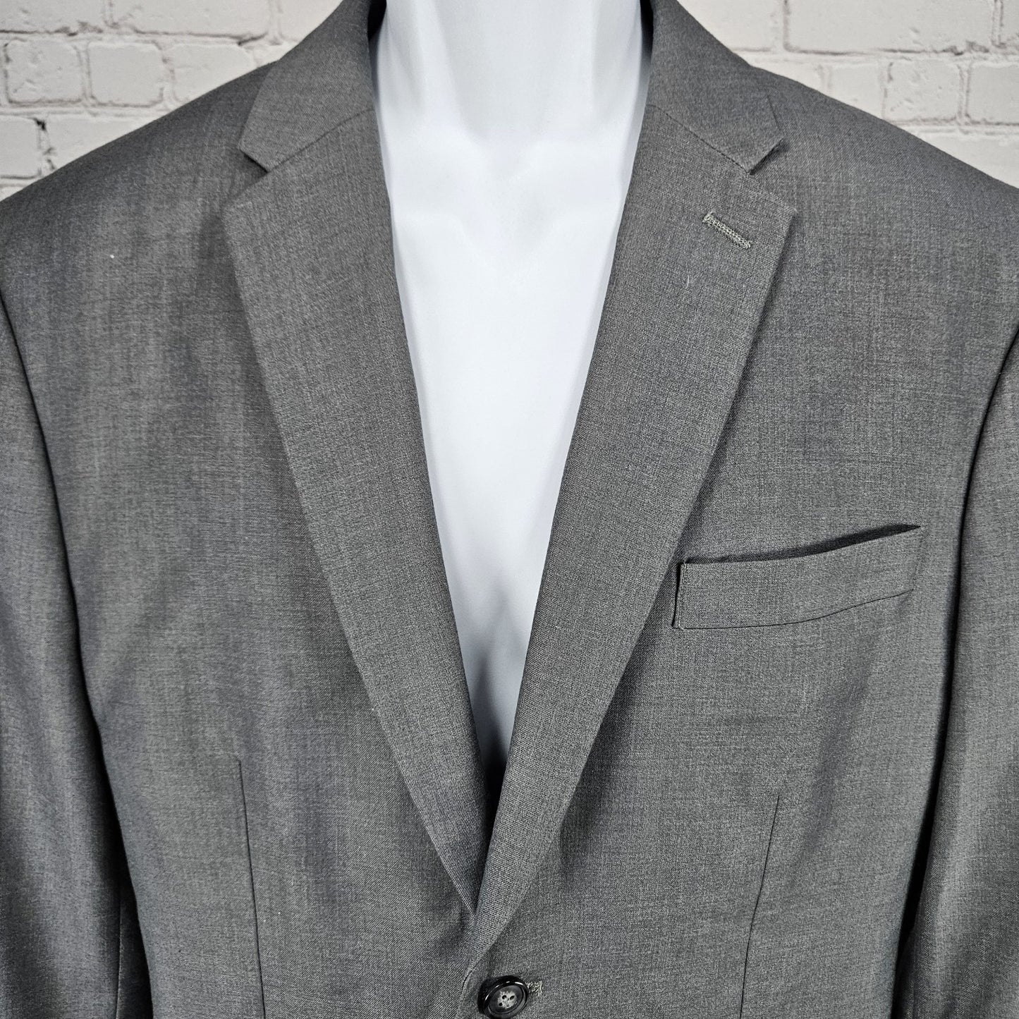 Perry Ellis Grey Slim Fit 2 Button Double Vented Notch Blazer Sport Coat 44R