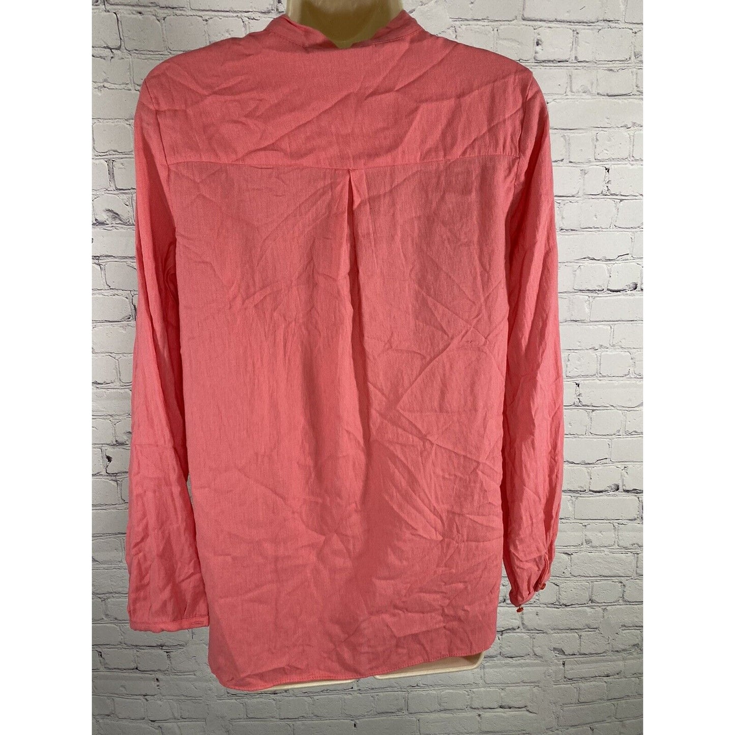 Zara Trafaluc Pink Long Sleeve Neck Tie Blouse S Small