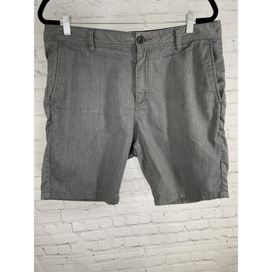 Katin American’s Surf Co Men’s Gray Bermuda Shorts Pockets Belt Loops Size 34