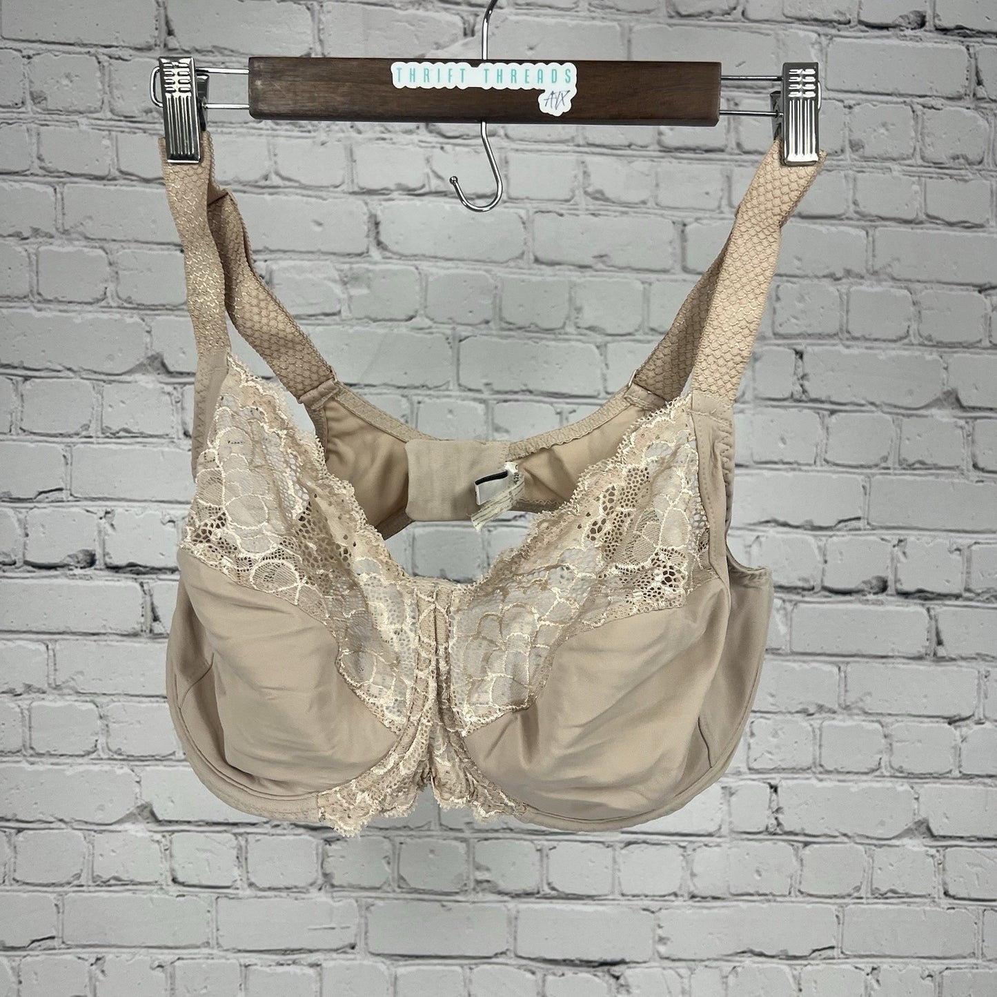 VTG Simone Pérèle Nude Semi Sheer Lace Underwire Lined Unpadded Bra US 34