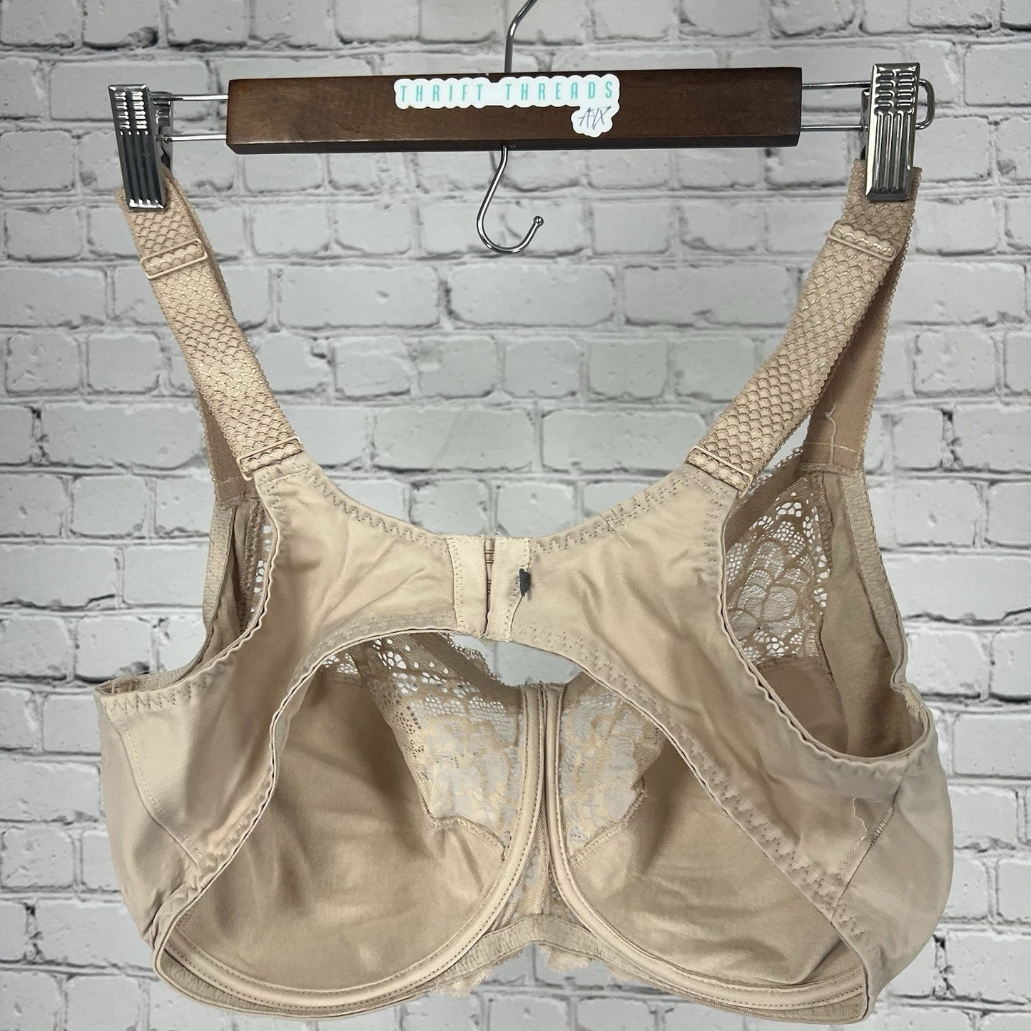 VTG Simone Pérèle Nude Semi Sheer Lace Underwire Lined Unpadded Bra US 34