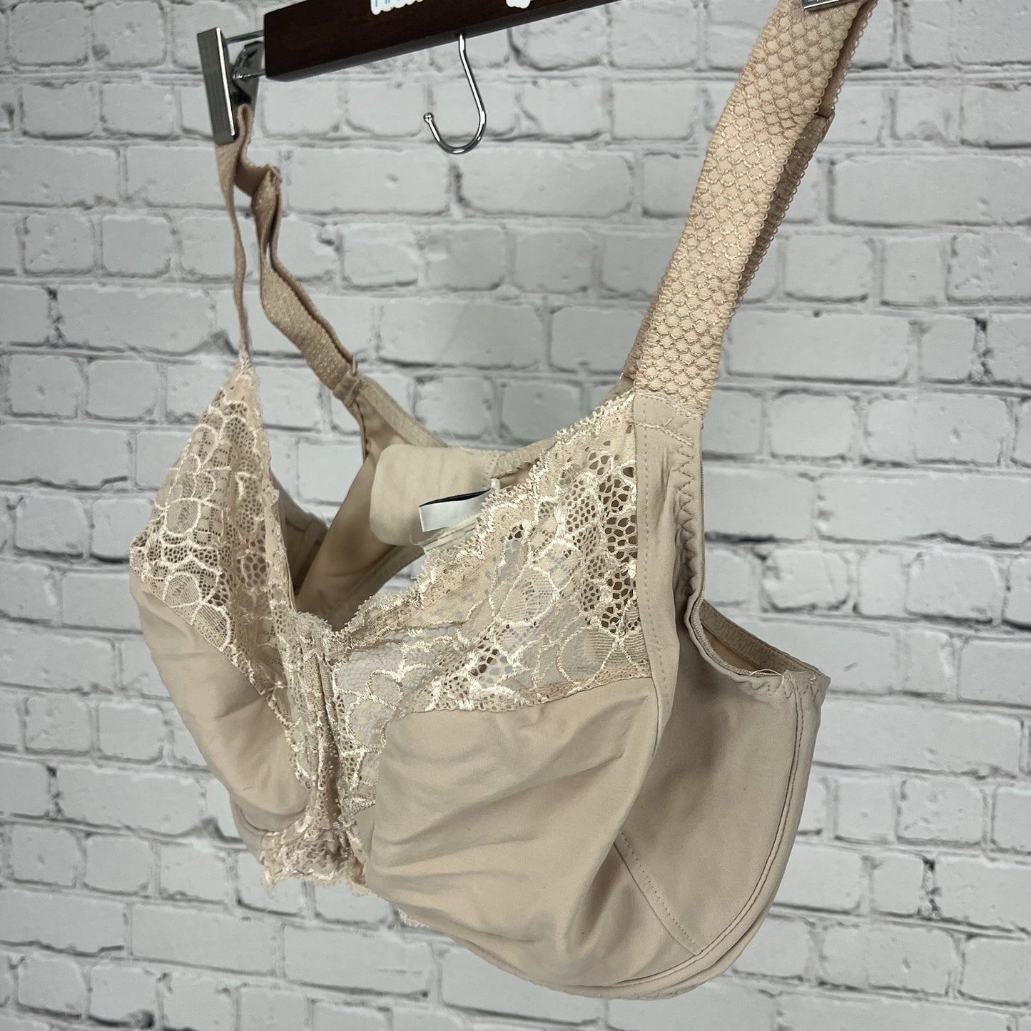 VTG Simone Pérèle Nude Semi Sheer Lace Underwire Lined Unpadded Bra US 34