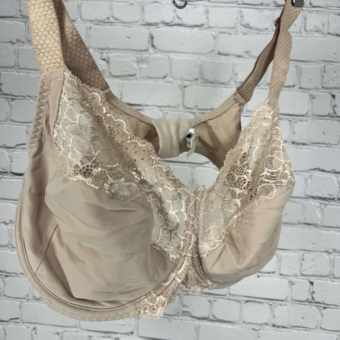 VTG Simone Pérèle Nude Semi Sheer Lace Underwire Lined Unpadded Bra US 34