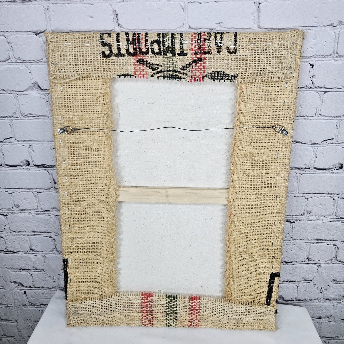 Origin Select Coffee Authentic Burlap Sack Wrapped Canvas Wood Framed Art 24x18