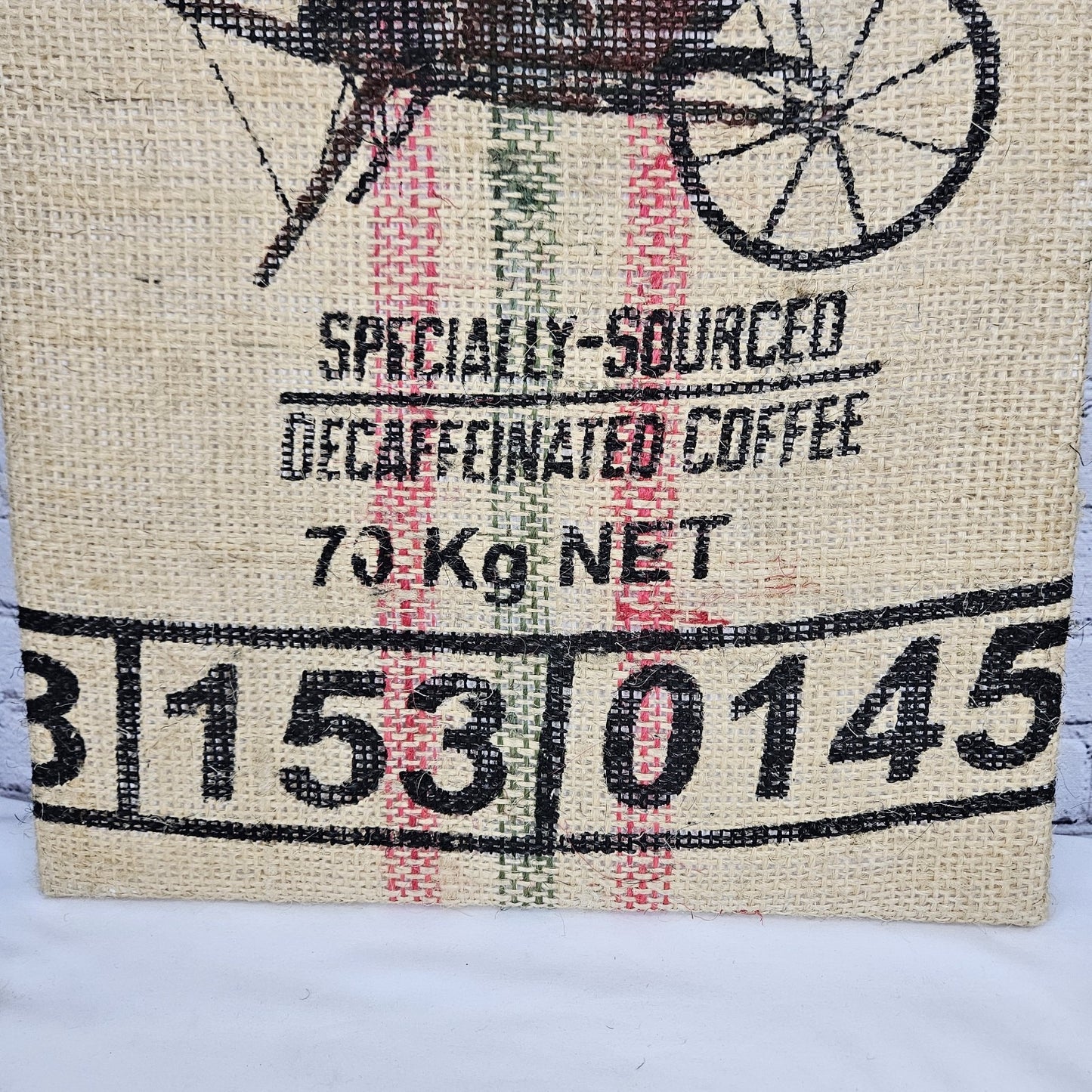 Origin Select Coffee Authentic Burlap Sack Wrapped Canvas Wood Framed Art 24x18