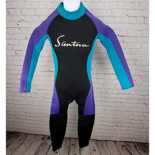 Santiva Ocean Sports Blue & Purple Long Sleeve Full Length Wetsuit Size Small S