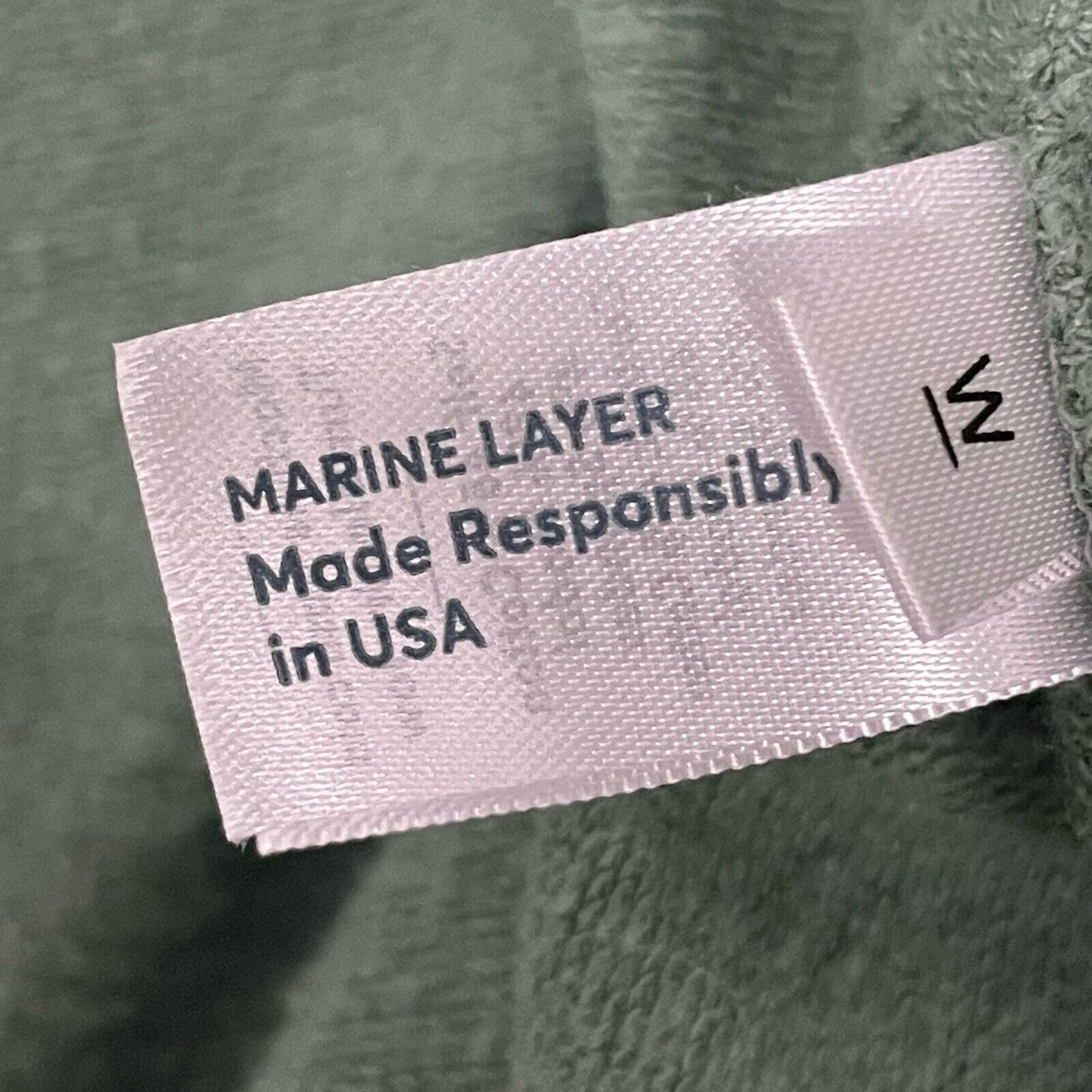 NWT Marine Layer Sage Green Soft Lightweight Zip Hoodie USA Made Size Large L