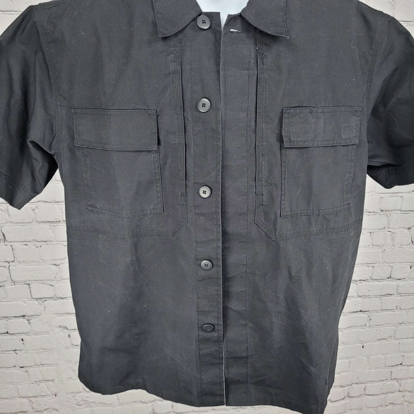 5.11 Tactical Series Black Workwear Button Up Short Sleeve Shirt Size Large L