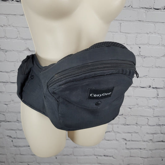 CozyOne Black Hip Seat Baby Carrier Pockets Hook & Loop Closure Adjustable