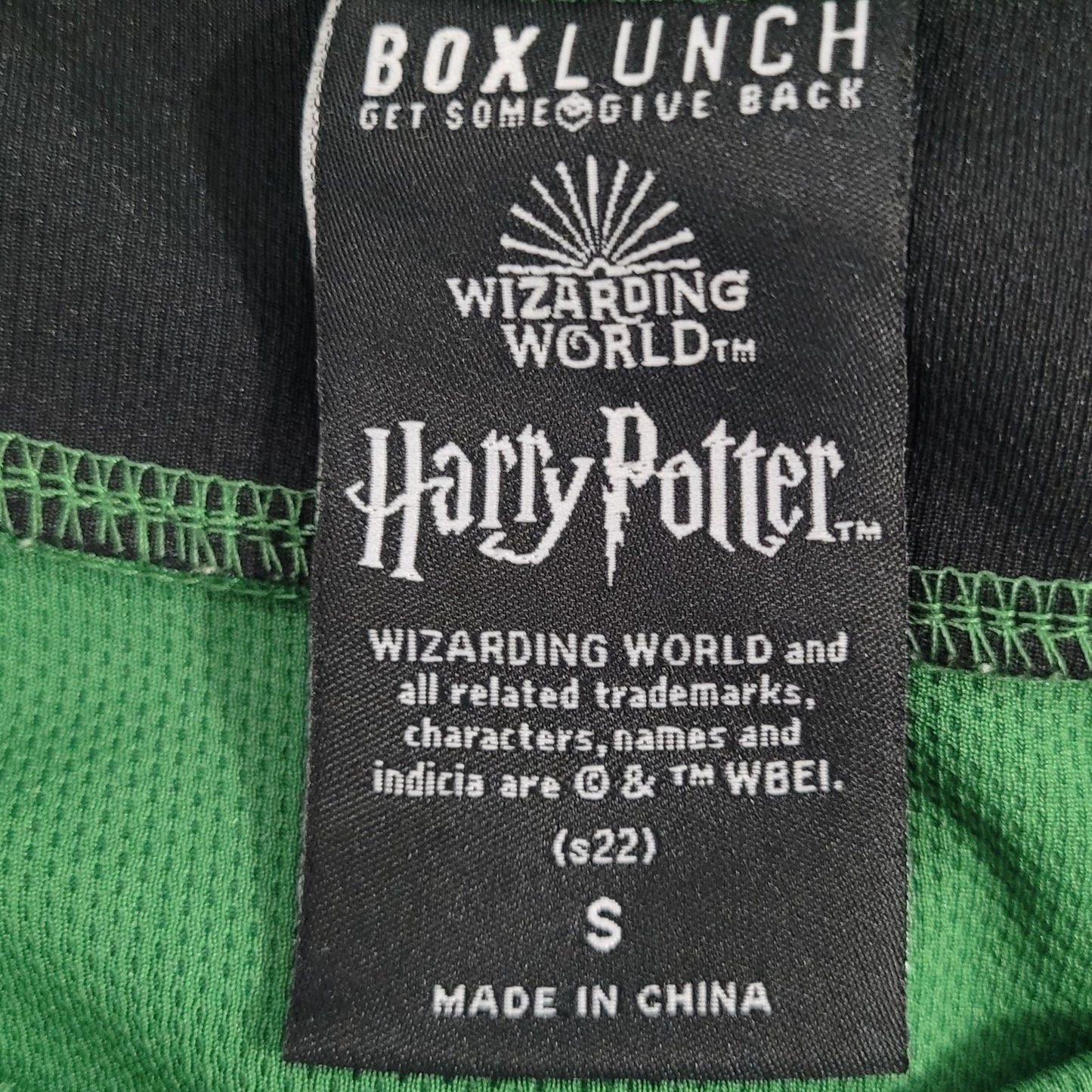 Harry Potter Hogwarts Slytherin Green Pullover Long Sleeve Jersey Shirt Small S