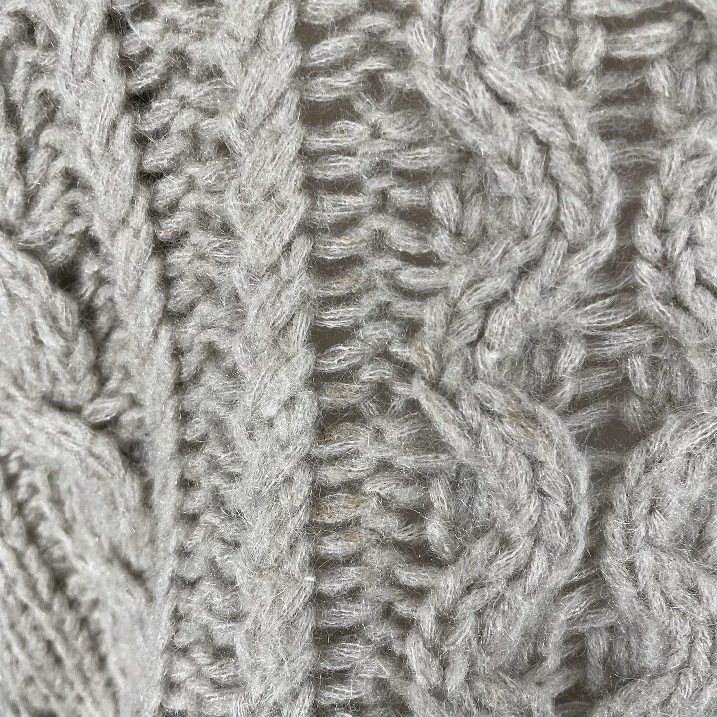 Free People Beige Wool Mohair Blend Oversized Chunky Open Knit Sweater Size XS